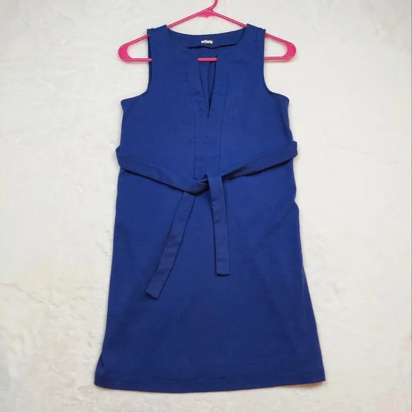 j crew royal blue dress J. Crew Factory Wool Blend Dress Royal Blue Lined 3/4 Sleeve Size 2
